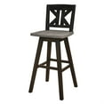 thumbnail image 4 of Ati 29 Inch Bar Height Stool Swivel Chair, X Back, Distressed Gray, Black, 4 of 6