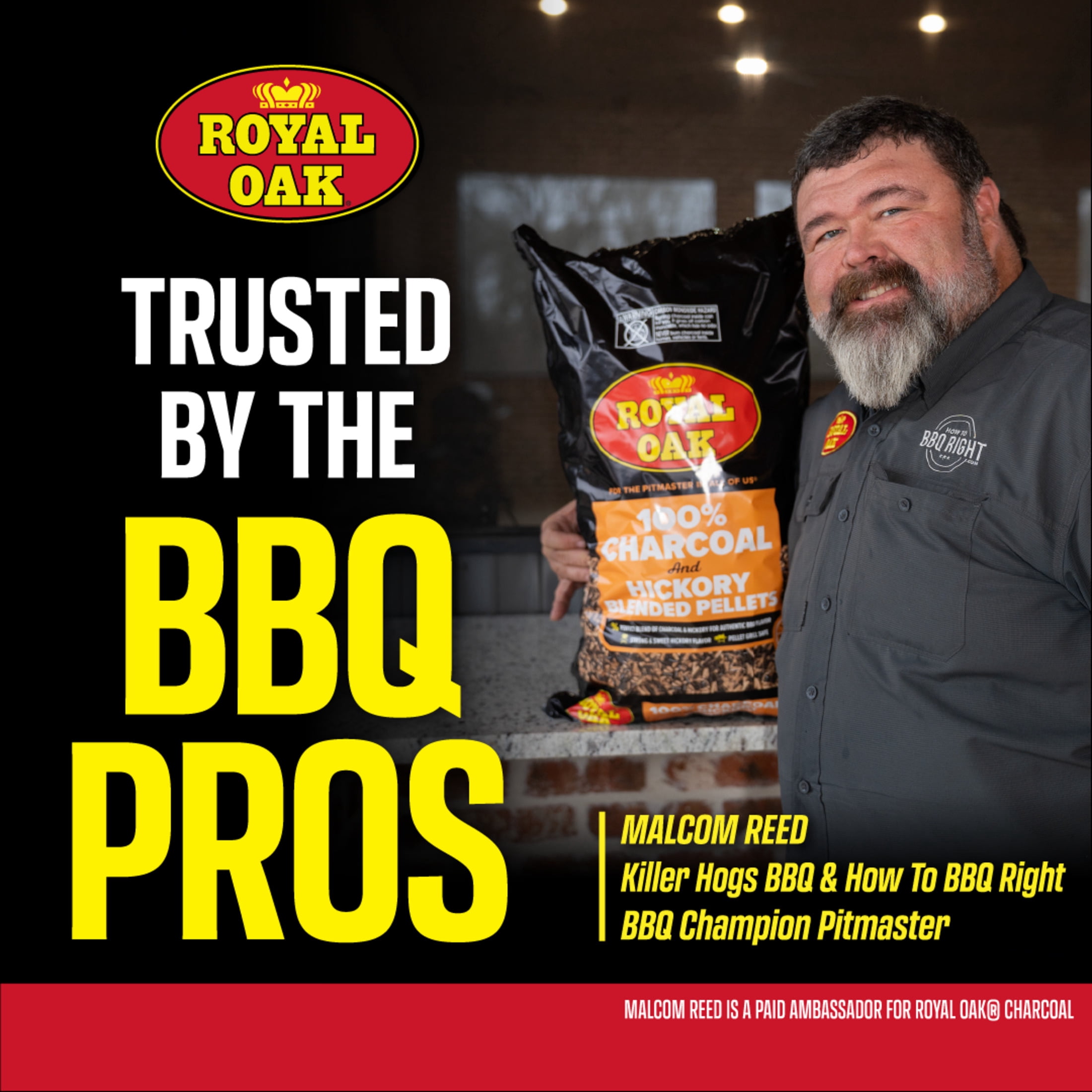 Royal Oak 100% Charcoal and Hickory Blended Pellets, 20 lbs