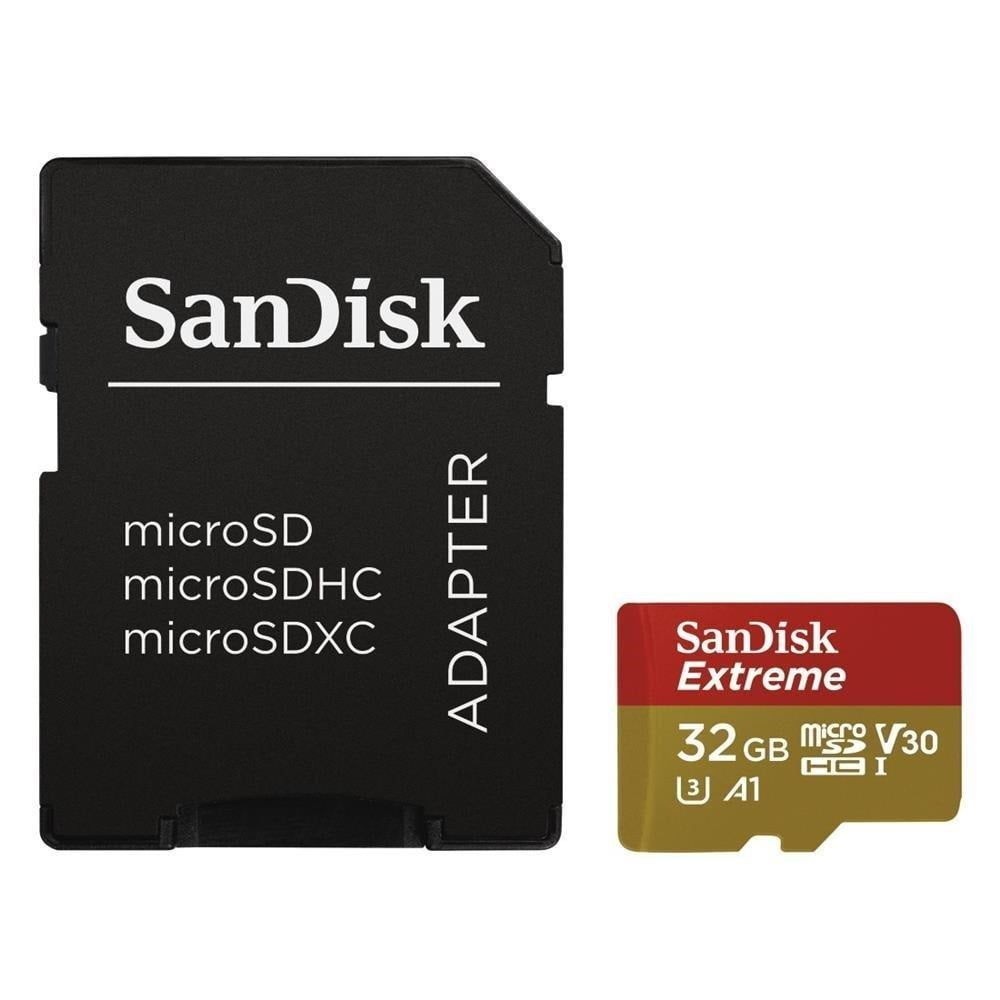 Sandisk 32gb Extreme Microsdhc Uhs I Memory Card With Adapter 100mb S U3 V30 4k Uhd A1 Micro Sd Card Sdsqxaf 032g Gn6ma Walmart Com Walmart Com