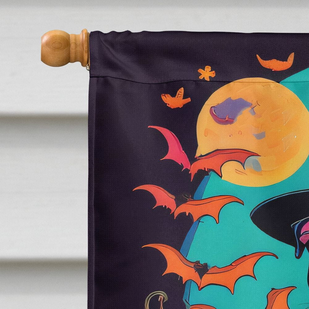 Halloween Pit Bull Terrier Dog House Flag 28x40IN Double-Sided Polyester Decorative Sleeve Pole Flag for Outdoor Home Garden