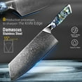 thumbnail image 5 of Kitchen Knife Damascus Steel Knife VG10 67 Layers Japanese Chef Knives Santoku Carving Cutting Tool Abalone Shell Handle with Sheath and Giftbox, 5 of 8