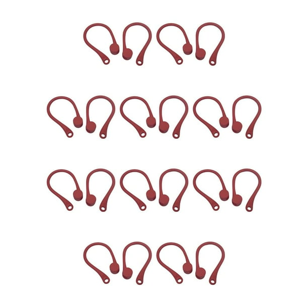 sweethay Gancho antipérdida para auriculares Auriculares compatibles con Bluetooth Gancho antipérdida Auriculares inalámbricos Gancho anticaída, rojo Rojo 10piezas