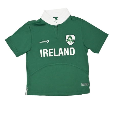 - Lansdowne Green Ireland Shamrock Performance Short Sleeve Kids Rugby Shirt