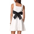 thumbnail image 3 of VESTIDO MINI FLUIDO SIN MANGAS CON LAZO EN LA ESPALDA PARA MUJERES INSPIRE CHIC VERANO XL BLANCO, 3 of 6