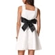 thumbnail image 3 of VESTIDO MINI FLUIDO SIN MANGAS CON LAZO EN LA ESPALDA PARA MUJERES INSPIRE CHIC VERANO XL BLANCO, 3 of 6