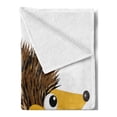 thumbnail image 2 of Hedgehog Soft Flannel Fleece Blanket, Cartoon Animal with a Happy Smile on Its Face Hedgehog Illustration Spikes, Cozy Plush for Indoor and Outdoor Use, 60" x 80", Brown Earth Yellow, by Ambesonne, 2 of 5