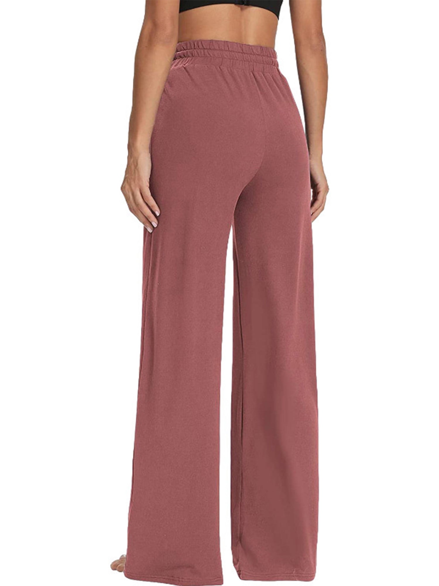 Soothfeel Wide Leg Pants for Women Yoga Work Pants with Pockets High Waist  Lounge Sweatpants Dress Pants Petite/Tall 28 30, Berry Rose, Small :  : Clothing, Shoes & Accessories