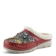 thumbnail image 2 of Spring Step L'Artiste Honestela Women’s Embossed Leather Clogs with Tapestry Upper - Sherpa Lined Slip-On for Warmth and Cushioned Wedge Heel Comfort Clog, 2 of 9