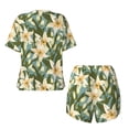 thumbnail image 5 of Naloa Lilies Flowers Women's Short-Sleeved Pajama Set, Loungewear, Summer pajamas, Breathable Cozy - XX-Large, 5 of 9
