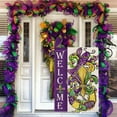thumbnail image 2 of Mardi Gras Garden Flag 12.5 x 18 Inch, Fleur de Lis Beads Masquerade Mask Carnival Celebration Double Sided Decorative Flag For Outside Yard Lawn Outdoor Decoration GB016-12, 2 of 6