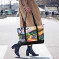 thumbnail image 4 of FORMRS Canvas Laptop Tote Bag for Women with 15.6" Computer Compartments Shoulder Handbag, Art Path, 4 of 7