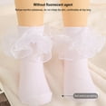 thumbnail image 3 of JANDEL Baby Girls Newborn Ruffle Socks Toddler Double Lace Big Frilly Princess Dress Socks for Infant Little Kids Red 0-10Y, 3 of 7