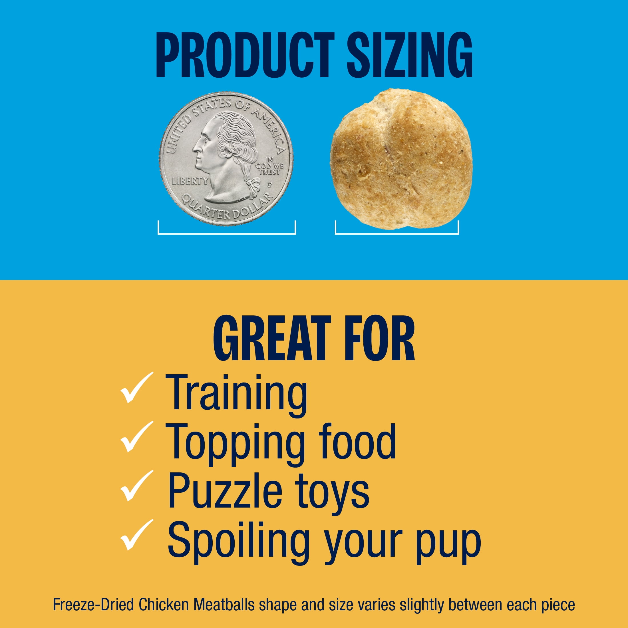 Muenster Freeze-Dried Chicken Meatball Dog Treats, Limited-Ingredient High-Protein Dog Snacks, Low-Calorie Training Rewards, 4 oz Resealable Pouch