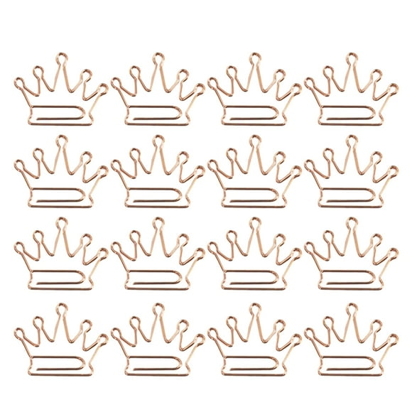 KAKOWELY Pinces à Papier 24 Pcs Pinces en Forme de Couronne Pinces à Papier Créatives Aiguilles à Papier Cadeau de Fête Essentiels de Bureau (Rose Doré) 1.42"X1.1"X0.04 Pouces