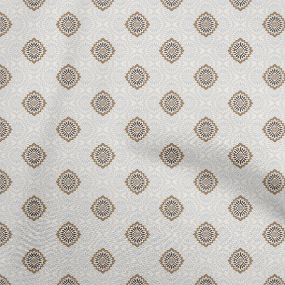 oneOone Viscose Chiffon Brown Fabric Asian Ornamental Dress Material Fabric Print Fabric By The Yard 42 Inch Wide