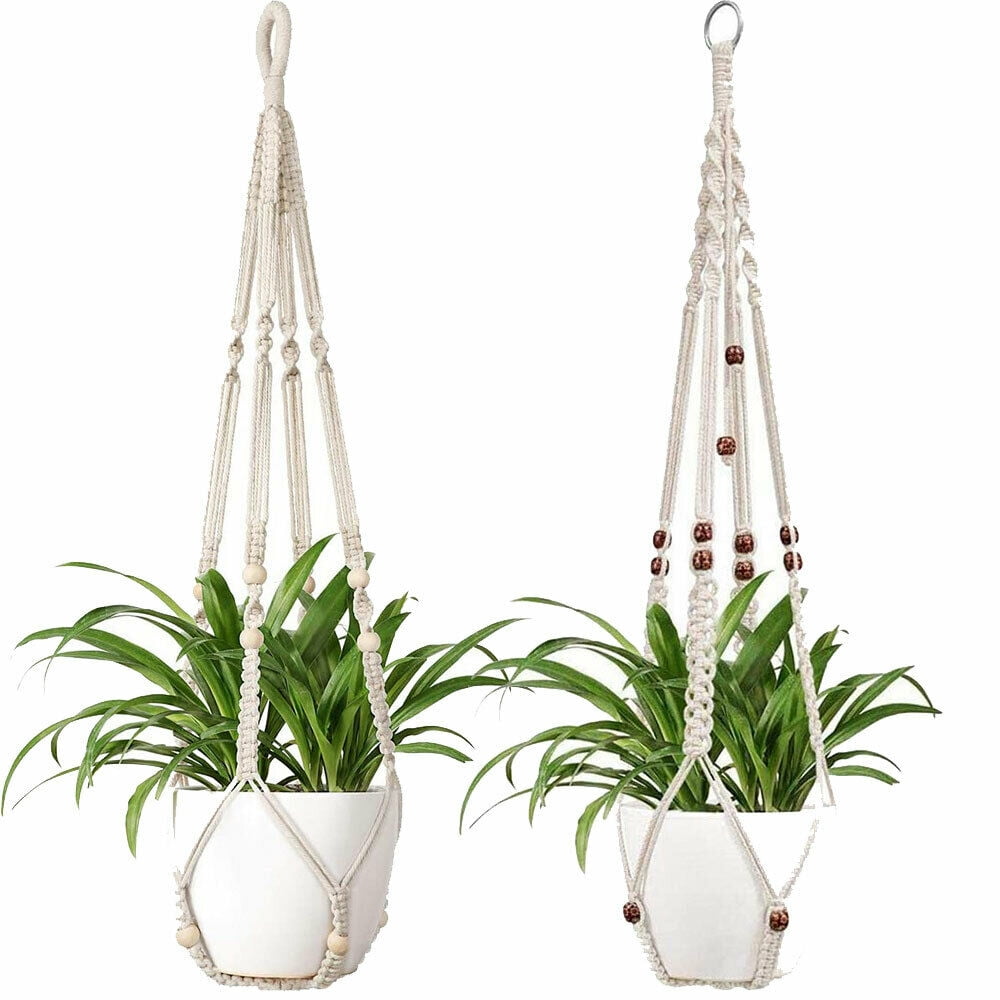 Macrame Plant Hanger Vintage Rope Basket Outdoor Pot Holder Flower