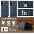 thumbnail image 4 of Detachable Magnetic Wallet Case for Samsung Galaxy A56 5G, Premium PU Leather RFID Blocking Card Holder with Kickstand, TPU Shockproof Protective Slim Cover, Wireless Charging Compatible, Blue, 4 of 11