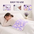 thumbnail image 4 of Daisy Heating Pad for Back Period Cramps Relief 12x24 inch Portable Electric Heating Pad Purple Heat Pad Gifts Ideas Funny Useful Self Care Christmas Birthday Gift for Women Mom Her Wife Girlfriend, 4 of 8