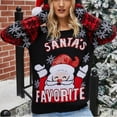 thumbnail image 3 of Besolor Women's Christmas Pullover Sweaters Casual Printed Long Sleeve Crew Neck Ribbed Knit 2023 Fall Winter Jumper Tops, 3 of 7