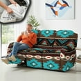 thumbnail image 4 of COEQINE Stretch Recliner Sofa Cover Comfy 3 Seater Reclining Protector 8 Pieces Stretch Reclining Slipcover Extra Large Recliner Cover for Home Decoration, Southwest American Tribal Brown Blue, 4 of 8