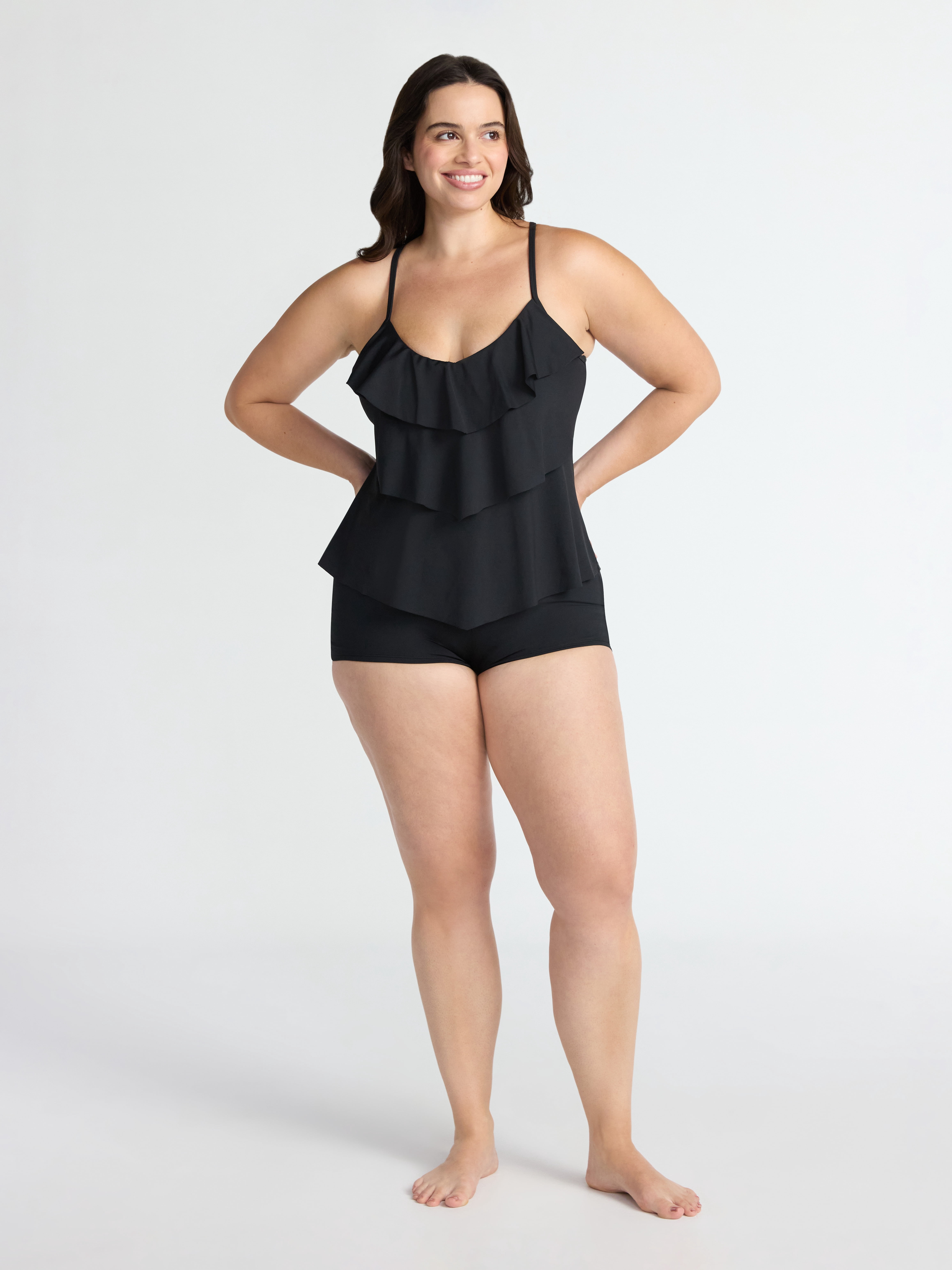 Time and Tru Women's Core Triple Tier Tankini, Sizes XS - 2X