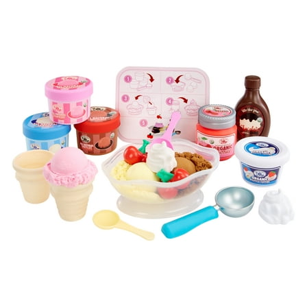 Little Tikes Creative Chefs Ice Cream Kit with Make-It Mix Play Sand, 20 Accessories, Realistic Pretend Play Set, Boys, Girls, Ages 3 