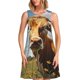 thumbnail image 1 of Balery Daisy Flower Field Cow Vestidos de verano para mujer con estampado: vestido holgado sin mangas, vestido playero informal y cómodo para días calurosos., 1 of 7