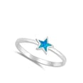 thumbnail image 4 of CHOOSE YOUR COLOR Blue Simulated Opal Boho Midi Knuckle Girl's Ring .925 Sterling Silver Band CZ Female Size 9, 4 of 4
