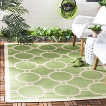 Safavieh Courtyard Ariel Geometric Indoor/Outdoor Area Rug, Green/Beige, 7'10" x 7'10" Square