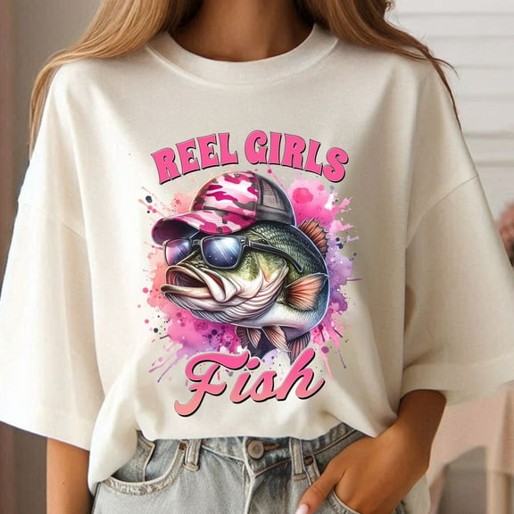 Reel Girls Fish Shirt, Women Fishing T-Shirt, Lady Fishing Shirt, Largemouth Bass T-shirt, Fishing Lover Tee, Vintage Shirt, Retro Fishing Shirt