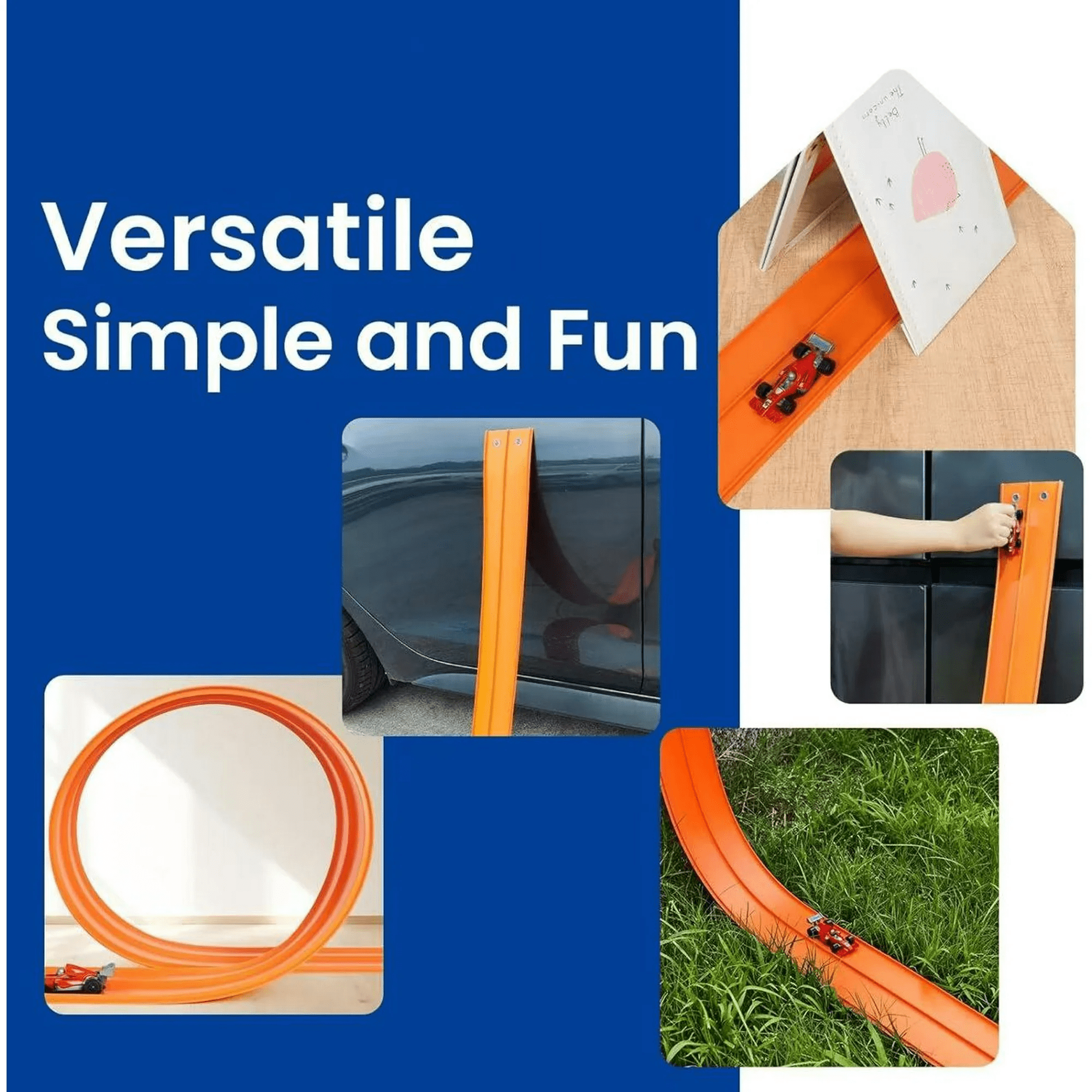 15ft Flexible Kids Race Track Toy with Simple and Versatile Gameplay, Includes Storage Bag and 4 Small Race Cars, Easy to Carry and Store, Birthday Gift for Ages 14-18