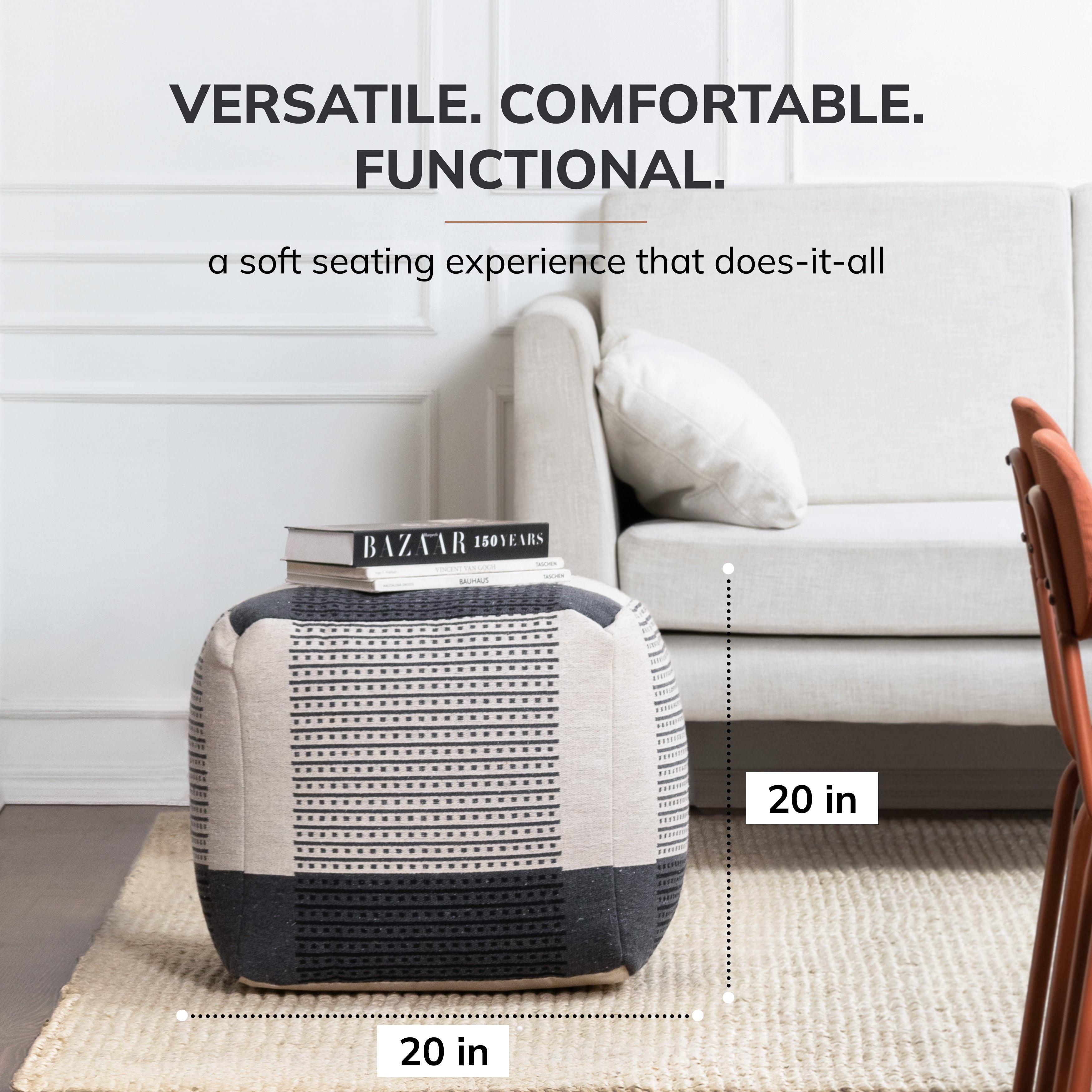 Anji Mountain Cotton Square Poufs