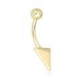 thumbnail image 2 of AVORA 10K Yellow Gold Simulated Diamond CZ Triangle Belly Button Ring Body Jewelry (14 Gauge), 2 of 5