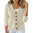 thumbnail image 2 of HUAXUN-Fall Winter Button Down Cardigan, Casual Comfortable Commute Solid Color Top, Loose Fit Knit Sweater Cardigan for Women(WH1,XXL), 2 of 5