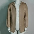 thumbnail image 4 of YueHuiYing Men'S Solid Color Knitted Coat Hooded Long Open Front Cardigan Overcoat Medium Length Sweater With Pockets, 4 of 4