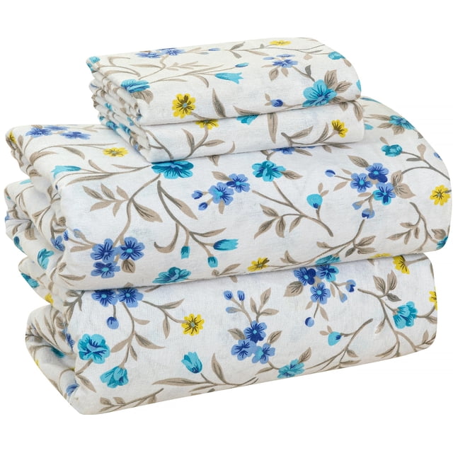 Juego de sábanas Bliss Casa, 100% franela de algodón, tamaño doble