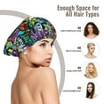 thumbnail image 6 of Artistic Graffiti Instrument Notes Silk Bonnet for Sleeping Women Men, Adjustable Elastic Satin Bonnet Bonnet for Sleeping, Soft Similar Silk Curly Cuteness Hair Bonnet for Sleeping, 6 of 7