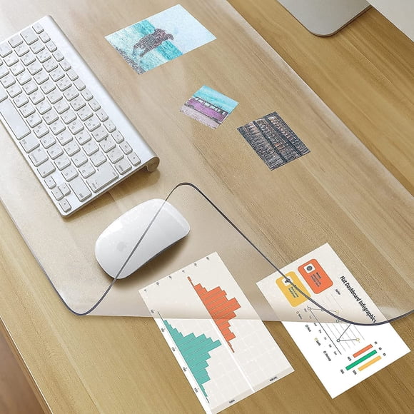 Tapete para escritorio Awnour 81 x 41 cm de PVC transparente