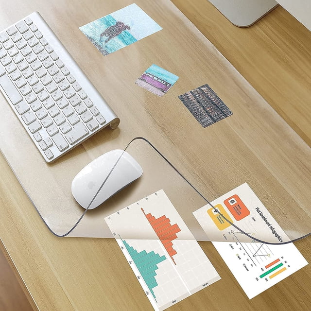 Tapete para escritorio Awnour 81 x 41 cm de PVC transparente