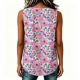thumbnail image 6 of JTZGDY Summer Womens Tank Tops Loose Fit Casual Floral Printed Sleeveless Button Down Basic Crew Neck Graphic Pleated Tunic Tshirt Trendy Slit Hem Blouses, 6 of 7
