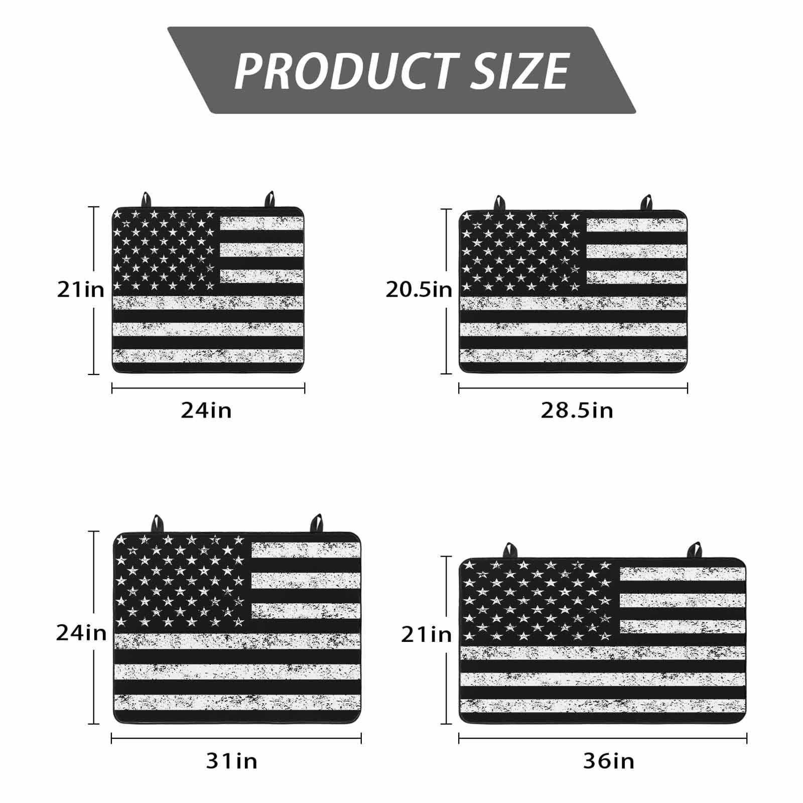 Black American Flag Stove Top Cover for Electric Stove, Heat-proof & Non Slip Glass Top Stove Cover Protector, Vintage USA Flag Kitchen Flat Cooktop Rubber Mat 24x21 Inches