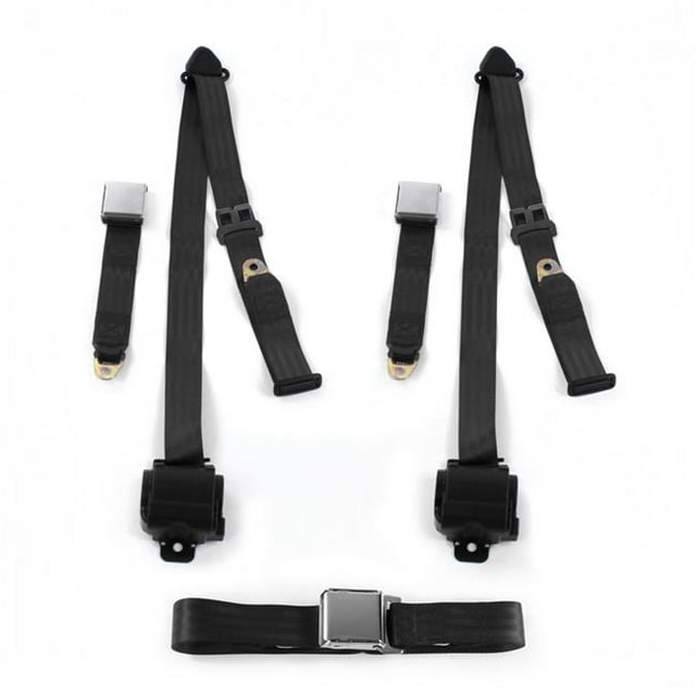 Kit de Ceinture de Sécurité Rétractable 3 Points Noir Avion pour Aigle AMC 1979-1987 - 3 Ceintures