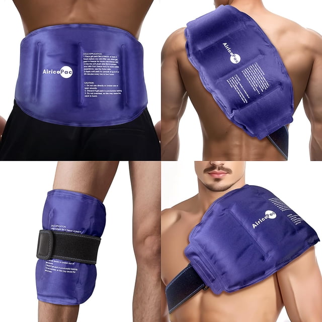 AiricePac Compresa de gel reutilizable grande 41 x 23 cm, envolvente suave