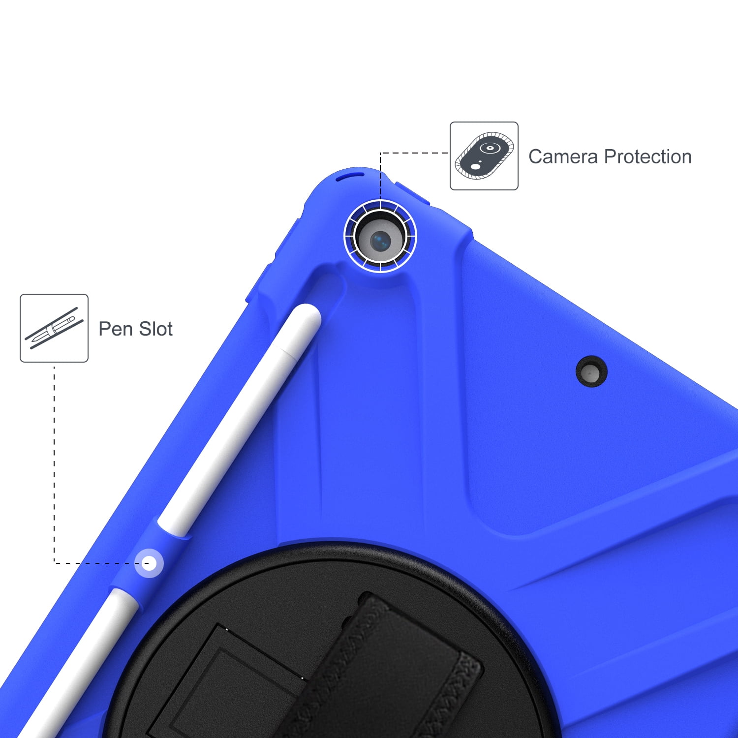 KIQ iPad 8th 7th Generation Case 10.2 inch 2019/2020, Shockproof Rugged Military Grade Case for Apple iPad 10.2 7th/8th Gen [Blue]