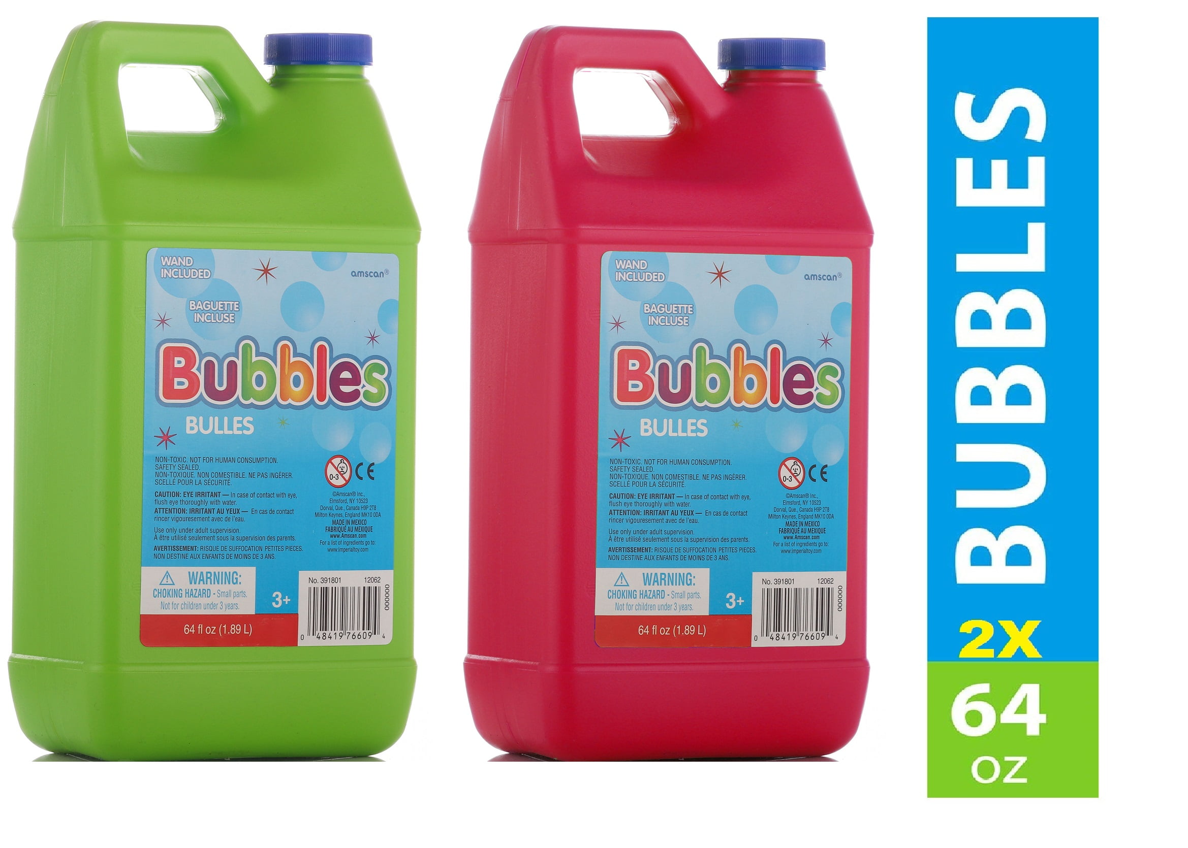 BubblePlay Bottles 64Ounce Bubble Solution Includes Easy Pour