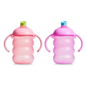 Munchkin Click Lock™ Toddler Sippy Cups, Spill Proof Trainer Sippy Cup for 6 Months Old and Up with Handles and Soft, Bite Proof Spout, 8 Ounce, 2 Pack, Pink/Purple, Unisex