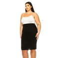 thumbnail image 2 of Women's Plus Size Solid Pencil Skirt with Banded Waist - Stretchy, 2 of 6