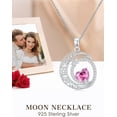 thumbnail image 2 of CACA LADY Rose Moon Necklace for Women 925 Sterling Silver Tourmaline Star Necklace October Birthstone Jewelry for Mom Wedding for Bride, 2 of 6