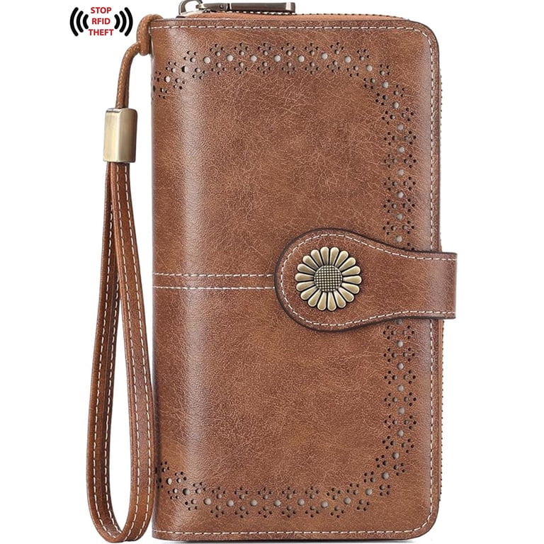 GMDISC Women's Leather Wallet, Large Capacity with RFID Blocking photo 1
