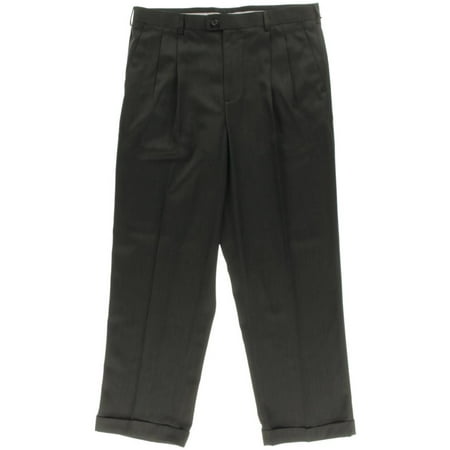 Perry Ellis Mens Micro Melange Double Pleated Dress Pants